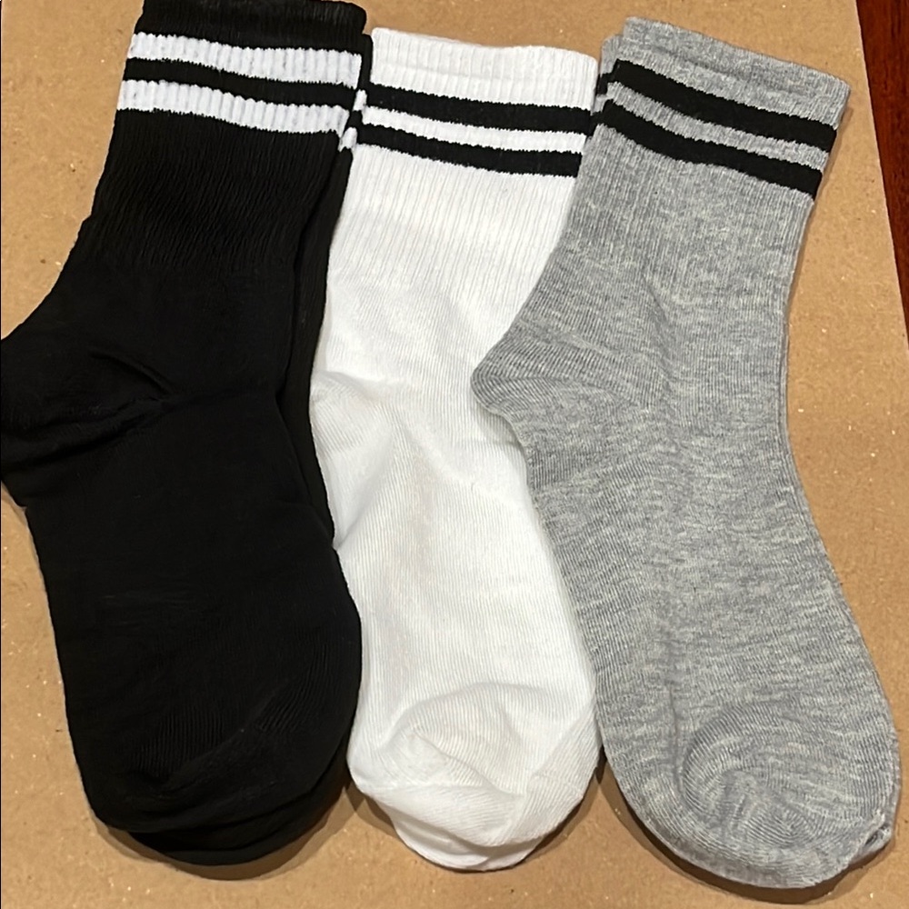 Classic Black, White, and Gray Long  Socks NIP